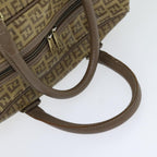 FENDI Zucchino Canvas Hand Bag Vintage Brown Gold90592