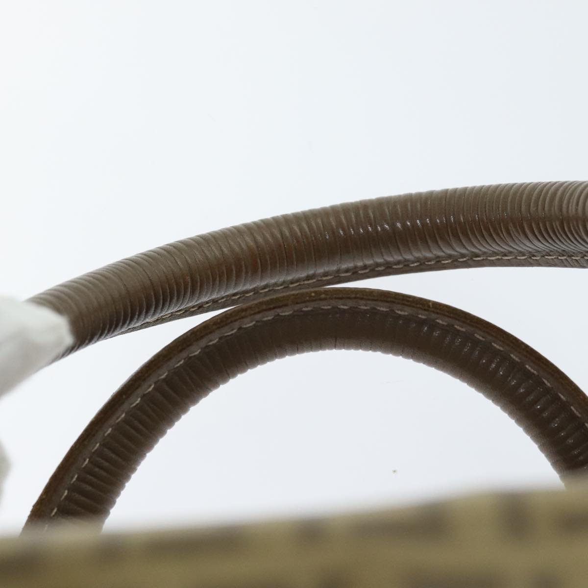 FENDI Zucchino Canvas Hand Bag Vintage Brown Gold90592