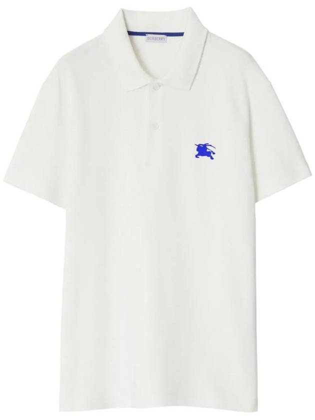 Burberry EKD Embroidered Cotton Polo Shirt White