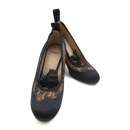FENDI Heeled pumps With strap Pumps Others Satin Black Beige