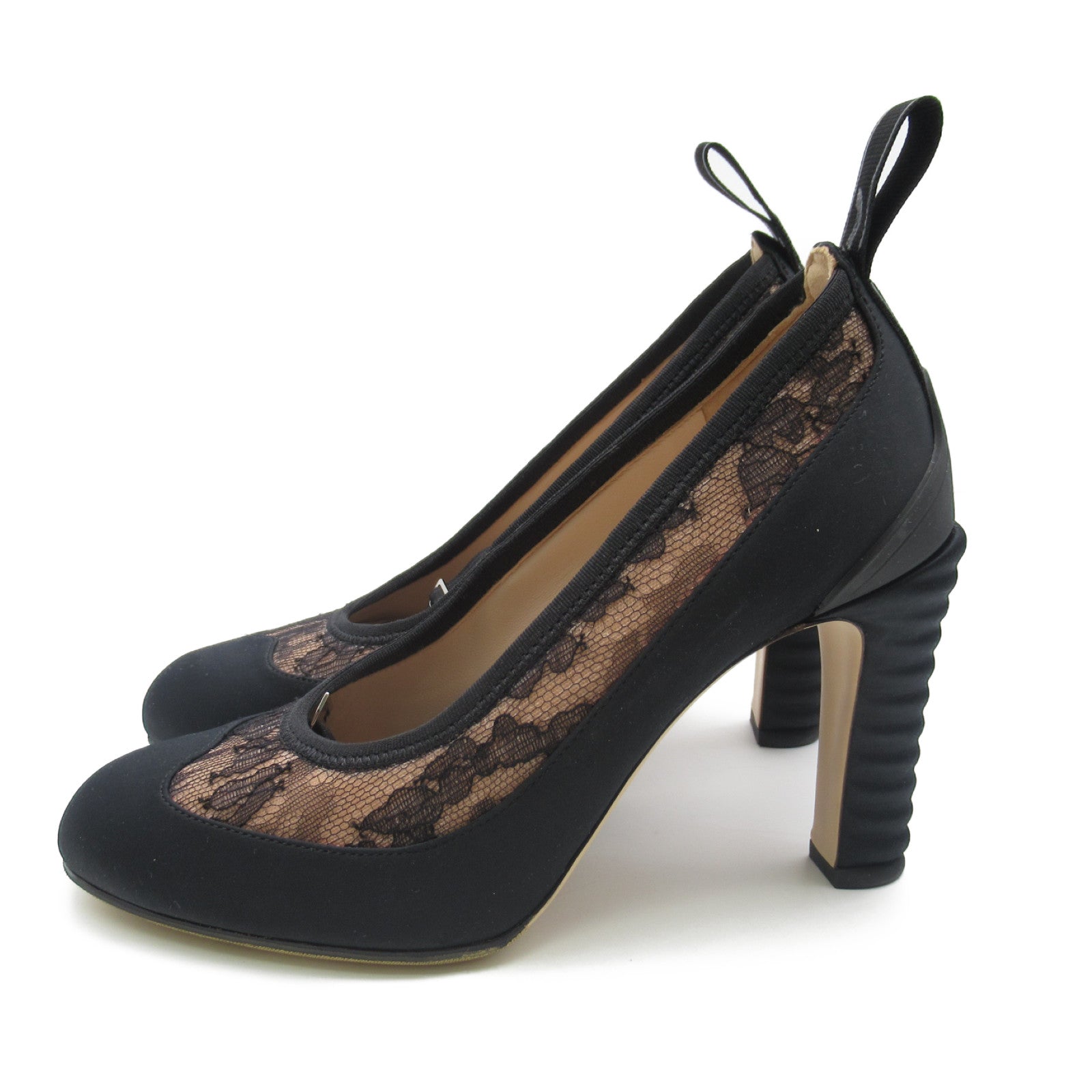 FENDI Heeled pumps With strap Pumps Others Satin Black Beige