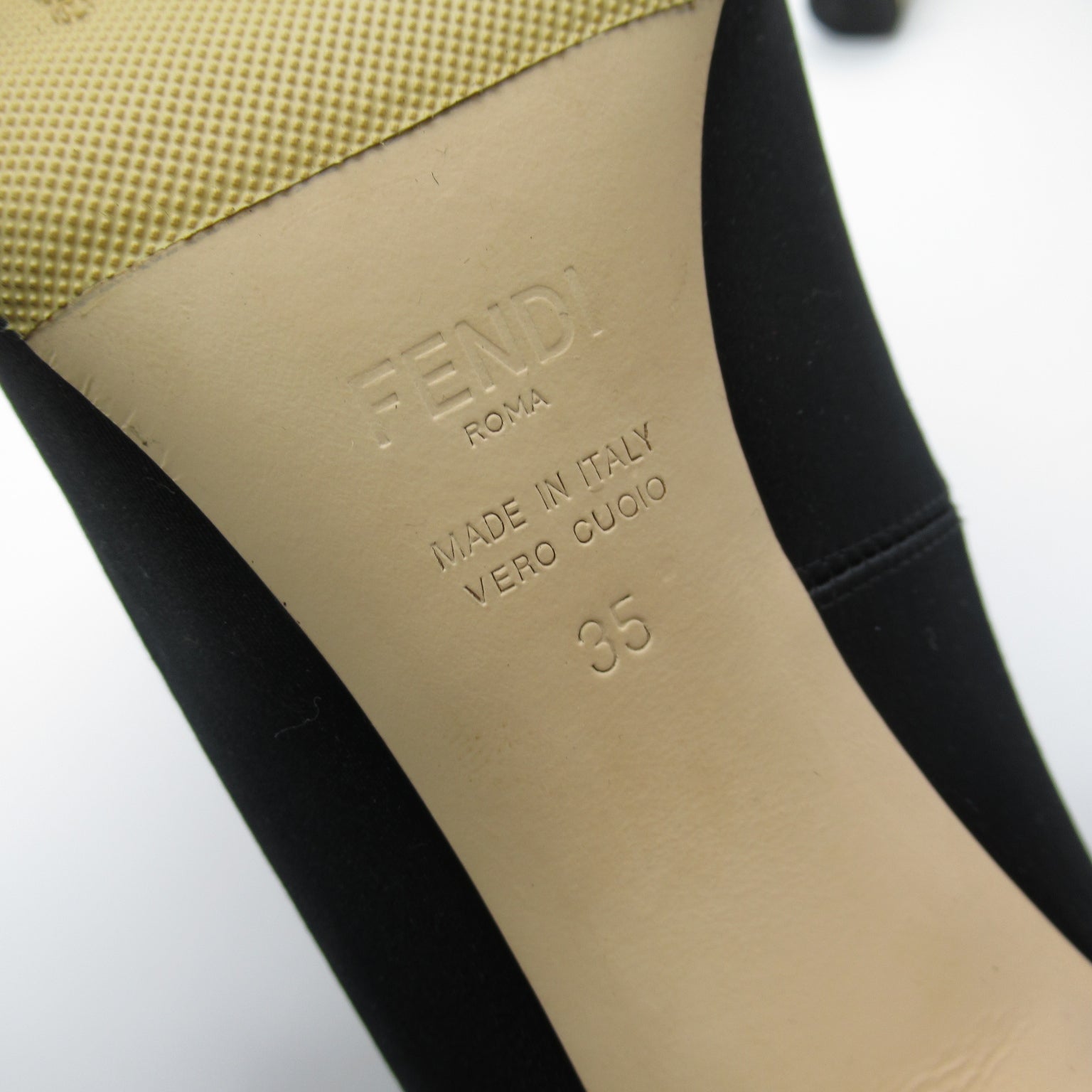 FENDI Heeled pumps With strap Pumps Others Satin Black Beige