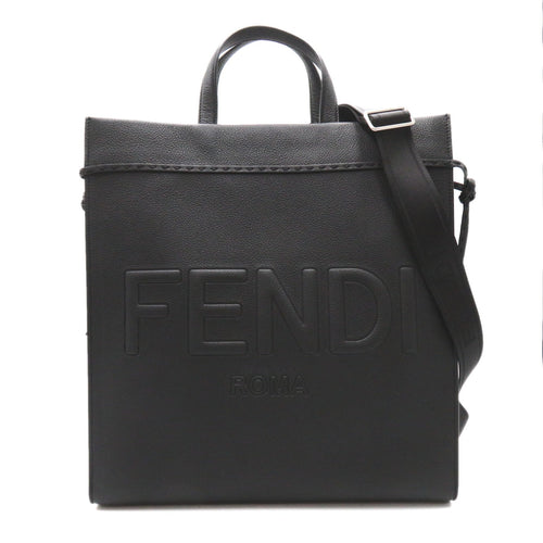 FENDI 2Way Tote Handbag Tote bag Leather Black