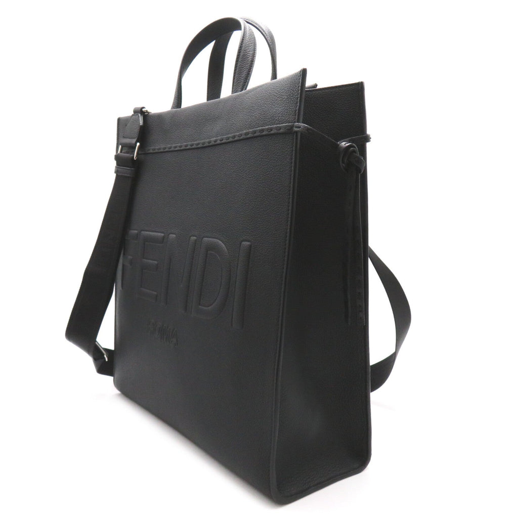 FENDI 2Way Tote Handbag Tote bag Leather Black