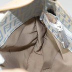 FENDI Zucchino Canvas Mamma Baguette Shoulder Bag Light Blue Silver90704