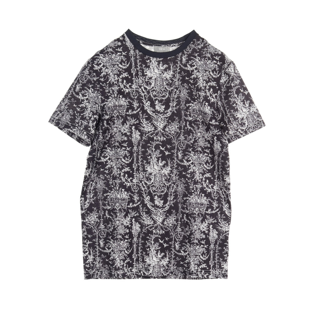 Dior T-shirt Crew neck All-over pattern Cotton Navy White