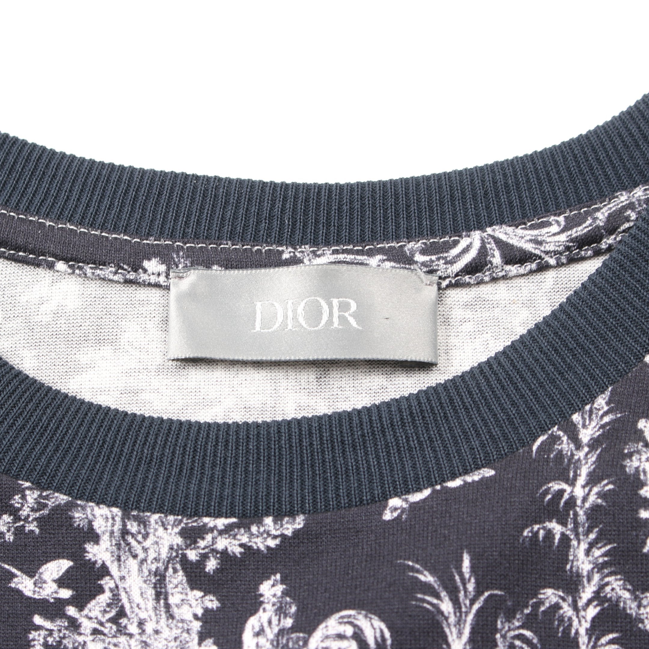 Dior T-shirt Crew neck All-over pattern Cotton Navy White