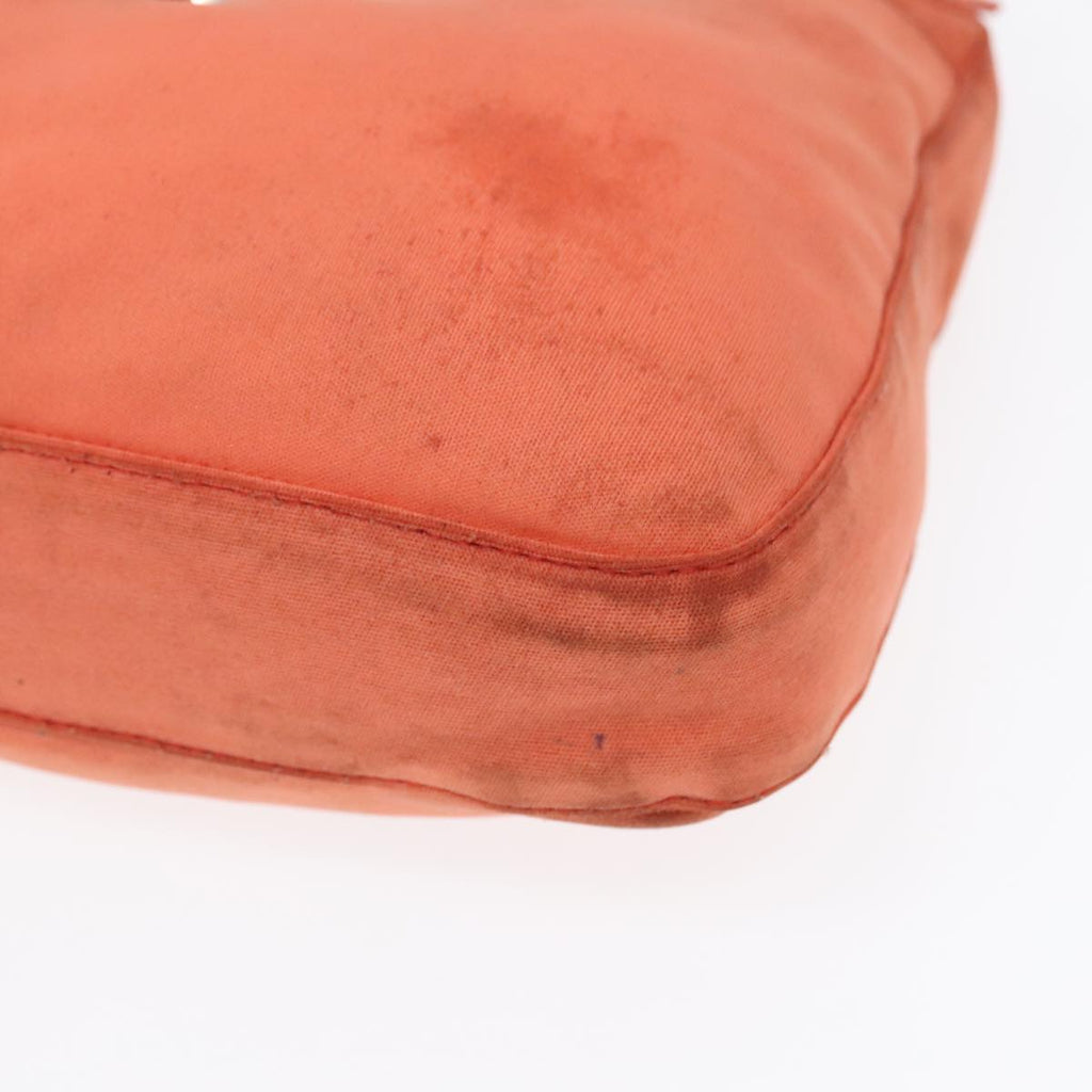 FENDI Mamma Baguette Shoulder Bag Nylon Orange Silver90787