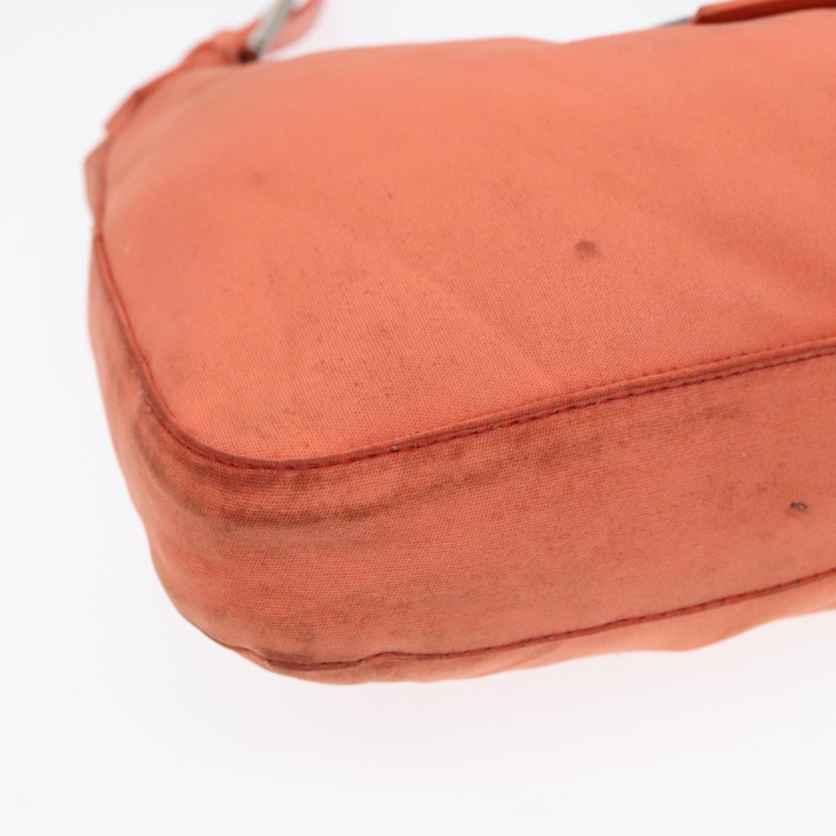 FENDI Mamma Baguette Shoulder Bag Nylon Orange Silver90787