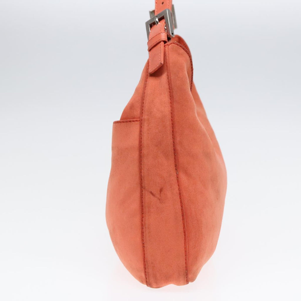 FENDI Mamma Baguette Shoulder Bag Nylon Orange Silver90787
