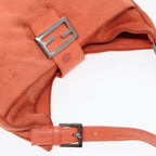 FENDI Mamma Baguette Shoulder Bag Nylon Orange Silver90787