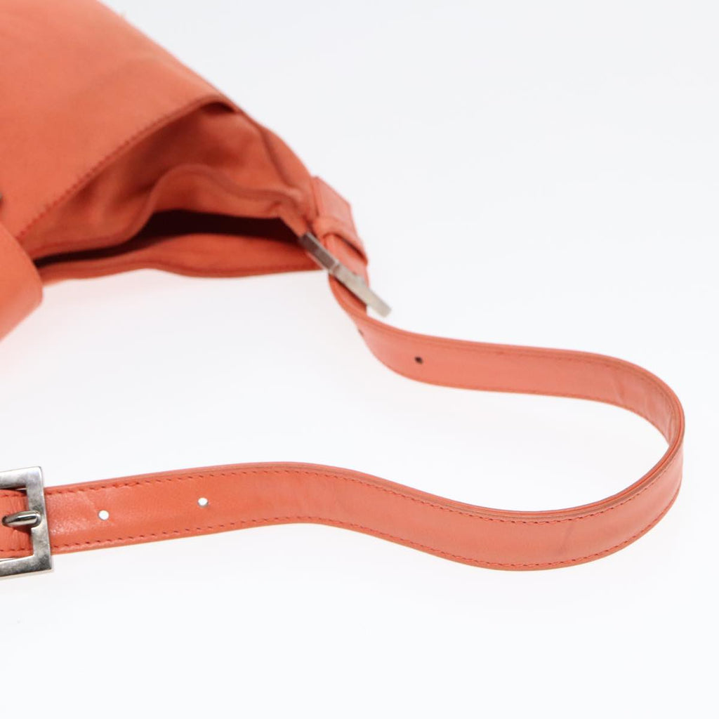 FENDI Mamma Baguette Shoulder Bag Nylon Orange Silver90787