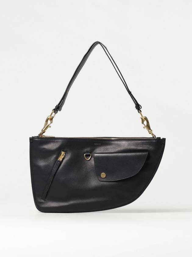 Burberry Shield Twin Leather Shoulder Bag Black