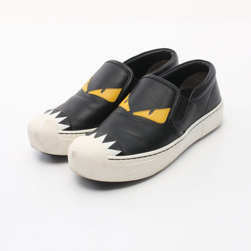 FENDI BAG BUG SLIP-ON Monster Slip-ons Leather Black Yellow White