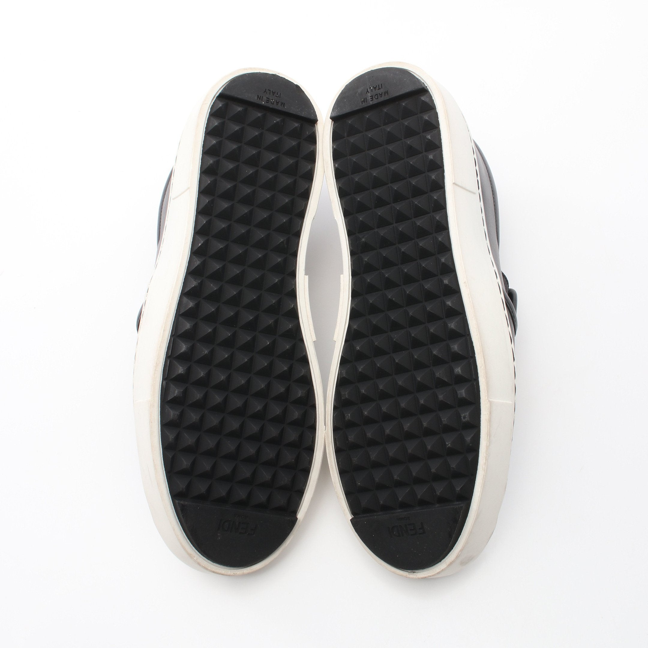 FENDI BAG BUG SLIP-ON Monster Slip-ons Leather Black Yellow White