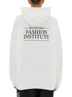 Balenciaga Fashion Institute Large Fit Hooded Top White