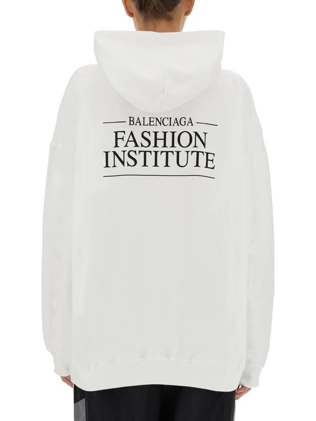 Balenciaga Fashion Institute Large Fit Hooded Top White