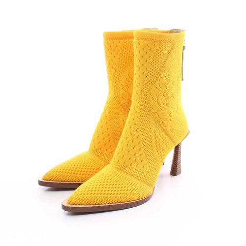 FENDI Knit Boots Fabric Yellow Pointed toe