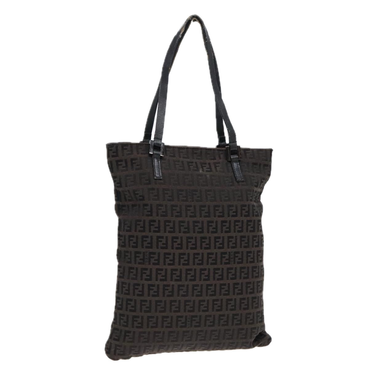 FENDI Zucchino Canvas Tote Bag Dark Brown90829