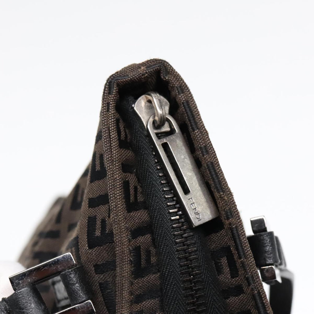 FENDI Zucchino Canvas Tote Bag Dark Brown90829