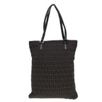 FENDI Zucchino Canvas Tote Bag Dark Brown90829