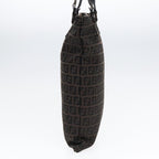 FENDI Zucchino Canvas Tote Bag Dark Brown90829