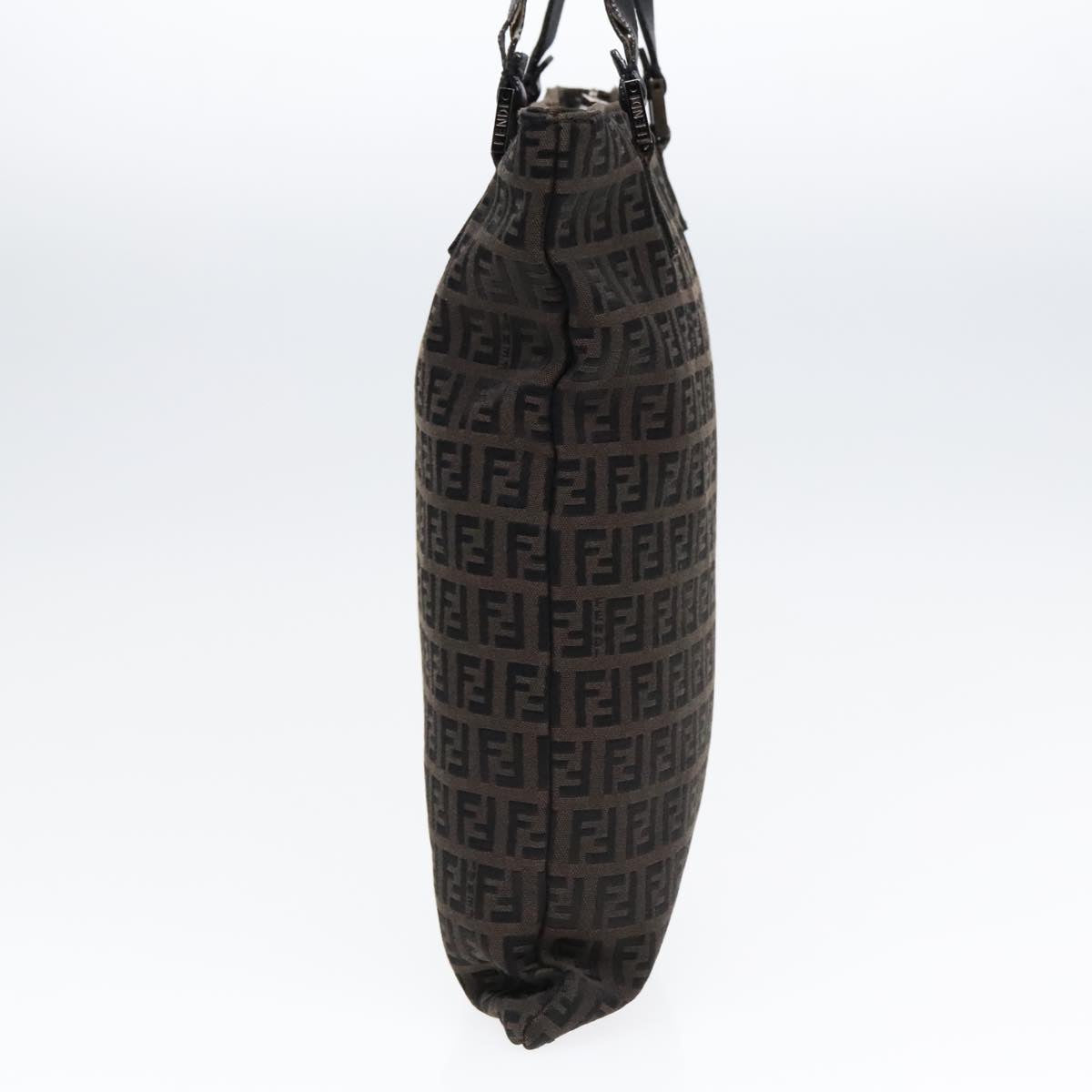 FENDI Zucchino Canvas Tote Bag Dark Brown90829