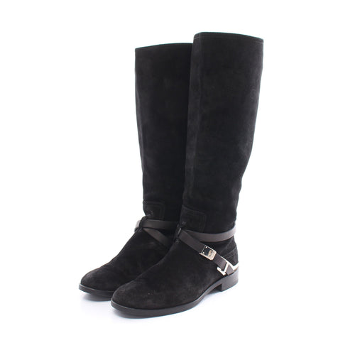 Dior Long Boots Suede Black