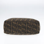 FENDI Zucca Canvas Shoulder Bag Brown Black gold90868