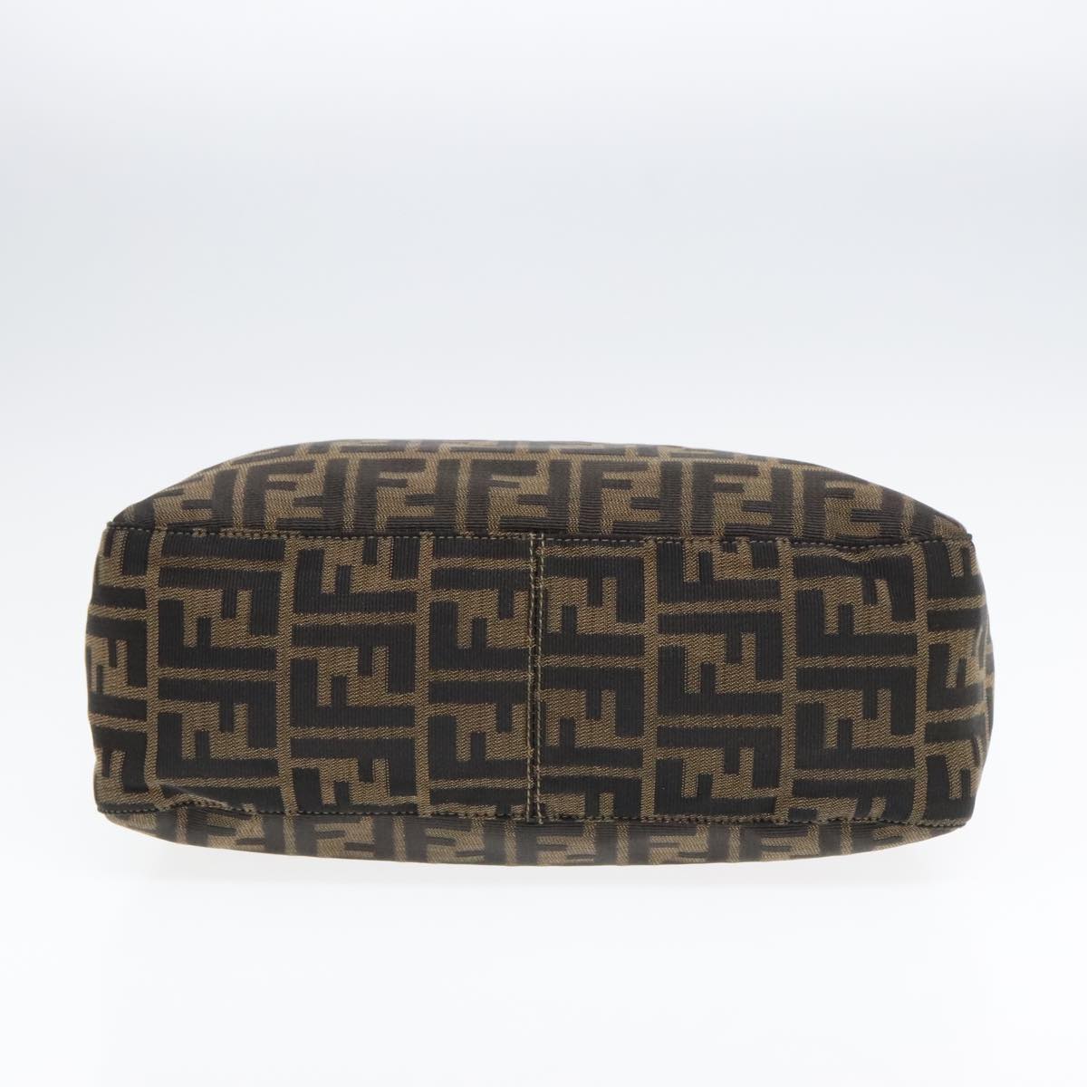 FENDI Zucca Canvas Shoulder Bag Brown Black gold90868