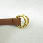 Dior Mesh Double Belt Belt Calfskin (cowhide) Brown
