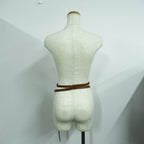 Dior Mesh Double Belt Belt Calfskin (cowhide) Brown