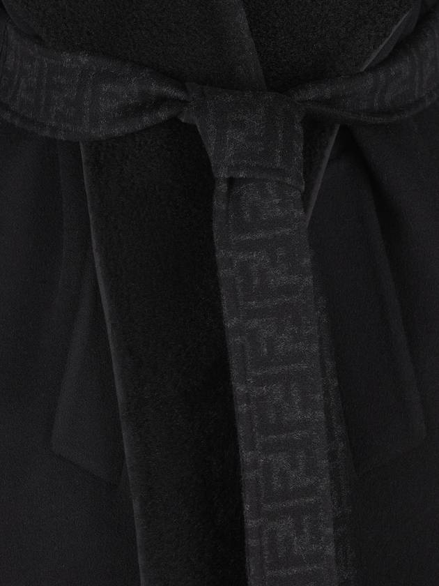 Fendi Shawl Collar Belt Coat Black