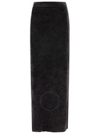 Balenciaga Velvet Effect High Waisted H-Line Skirt Black