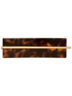 CELINE Logo Acetate Hair Slides Dark Havana