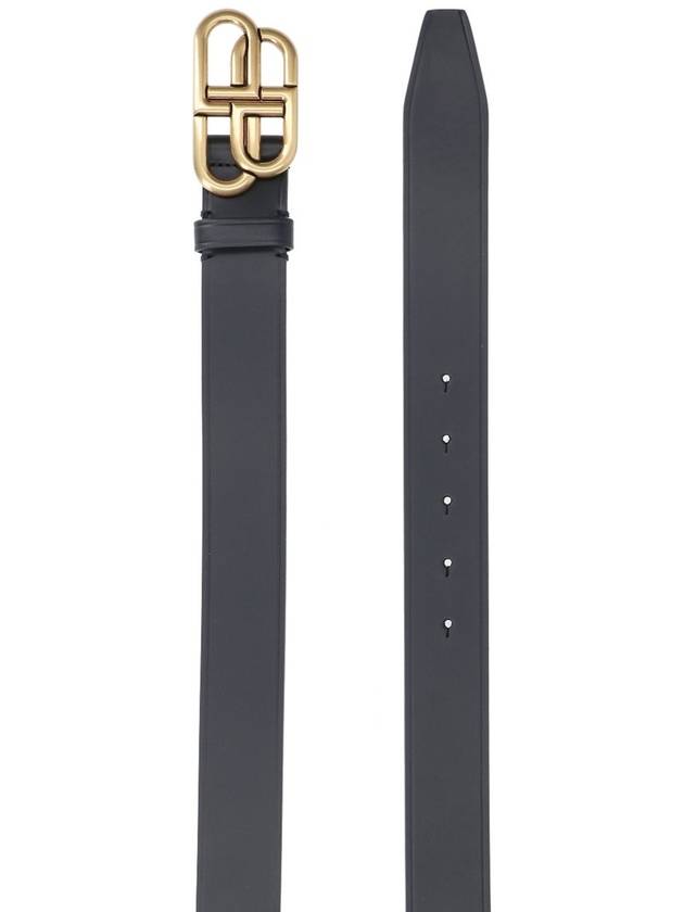 Balenciaga BB Logo Leather Belt Black