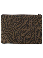 Fendi 7N0111 FF Vertigo Logo Canvas Juka Clutch33810 3