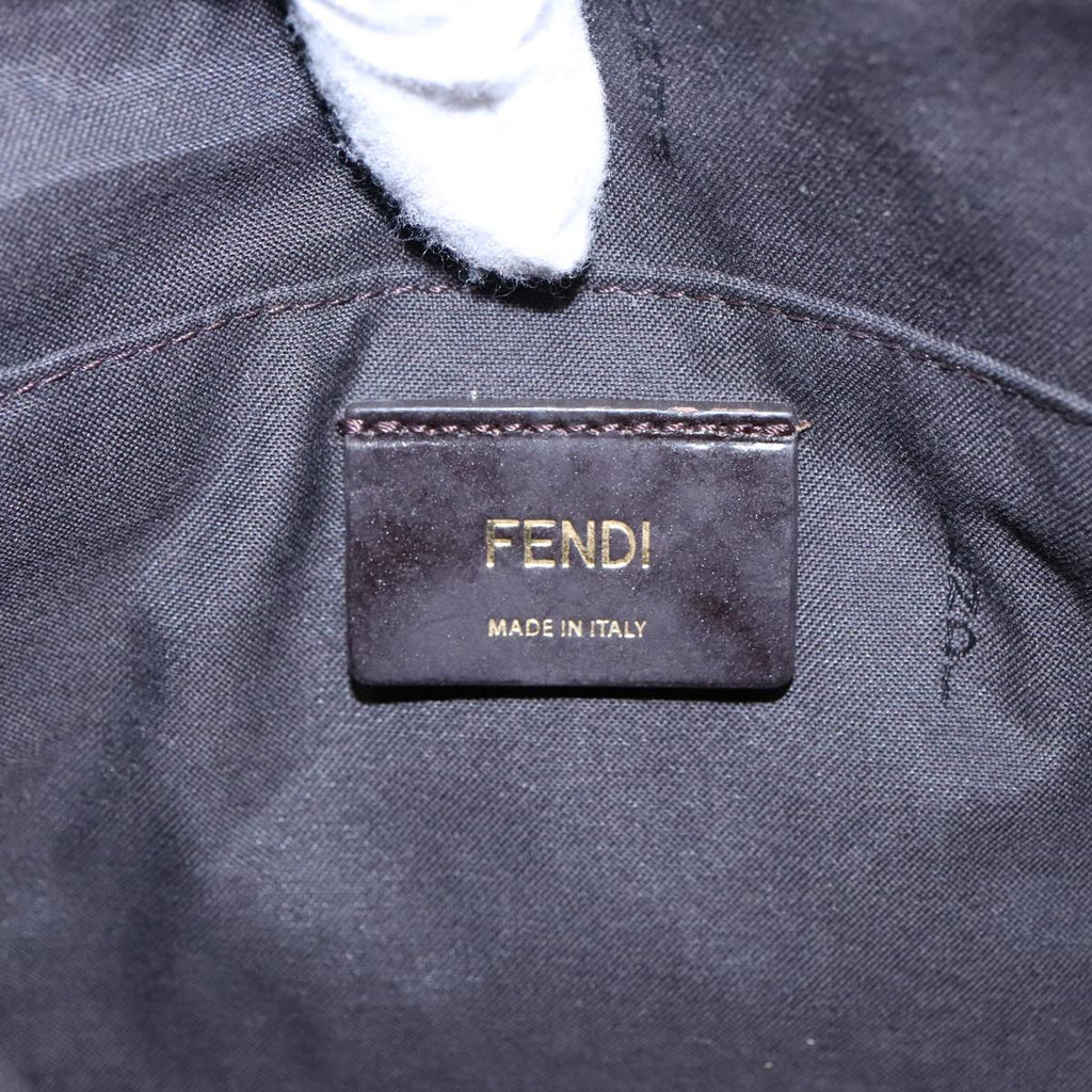 FENDI Zucca Canvas Shoulder Bag Brown Black Orange91226