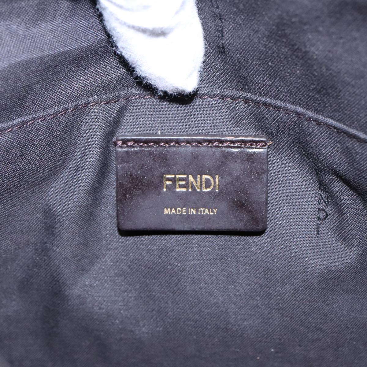 FENDI Zucca Canvas Shoulder Bag Brown Black Orange91226