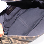 FENDI Zucca Canvas Shoulder Bag Brown Black Orange91226