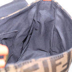 FENDI Zucca Canvas Shoulder Bag Brown Black Orange91226