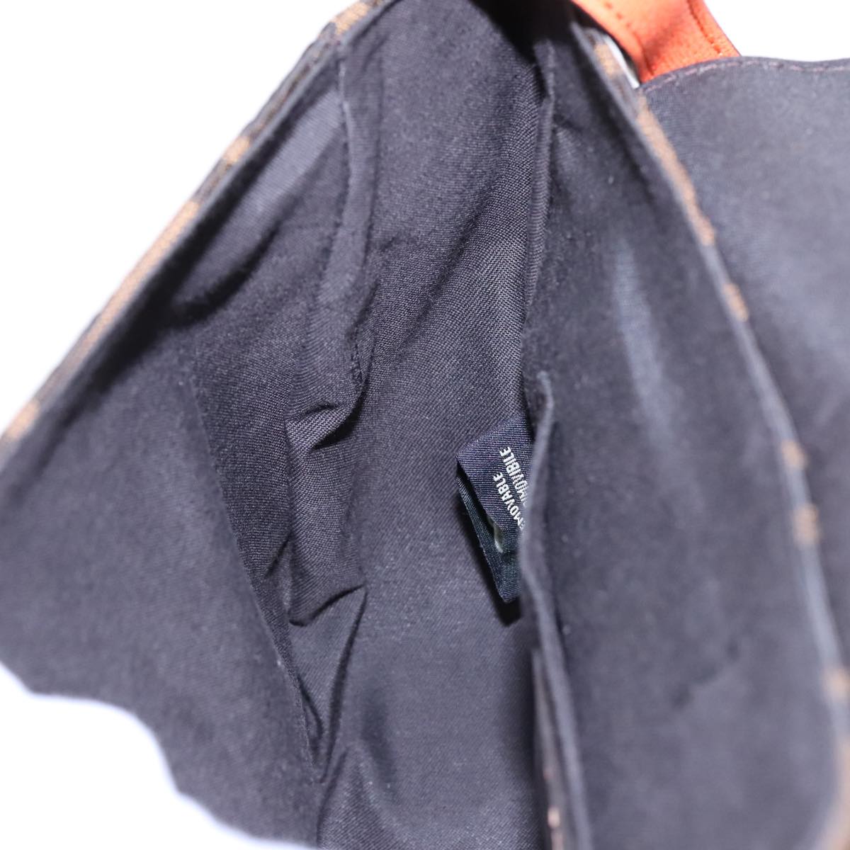 FENDI Zucca Canvas Shoulder Bag Brown Black Orange91226