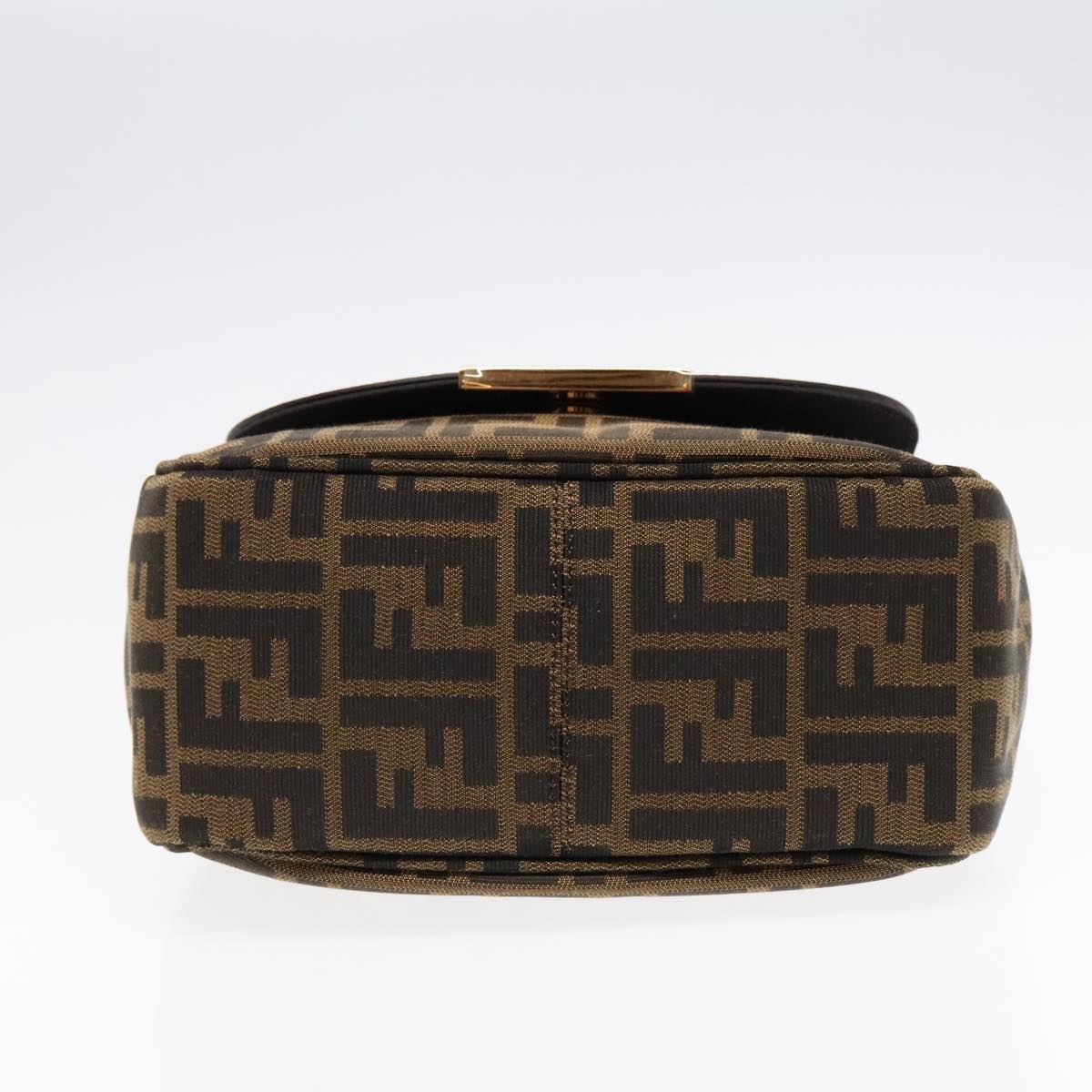 FENDI Zucca Canvas Shoulder Bag Brown Black Orange91226