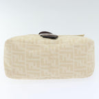 FENDI Zucca Canvas Mamma Baguette Shoulder Bag Beige Silver91229