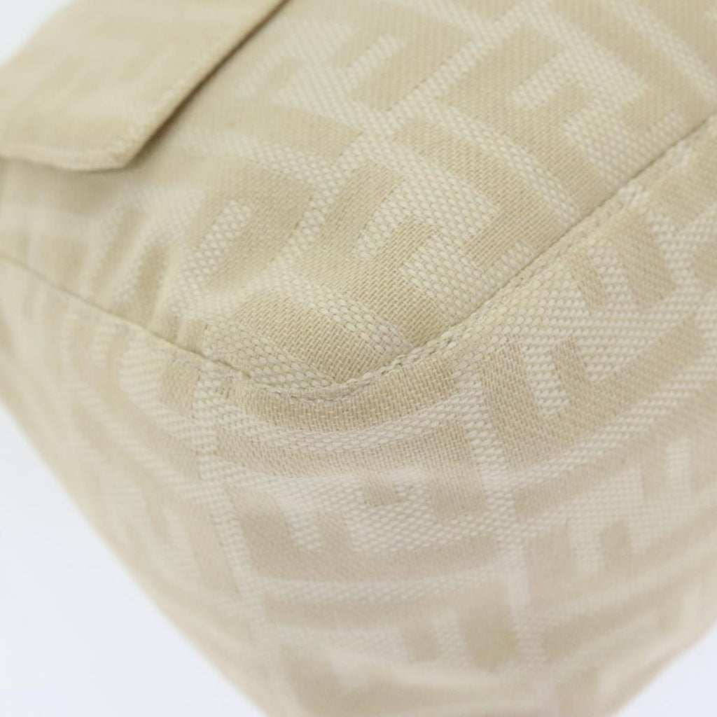 FENDI Zucca Canvas Mamma Baguette Shoulder Bag Beige Silver91229