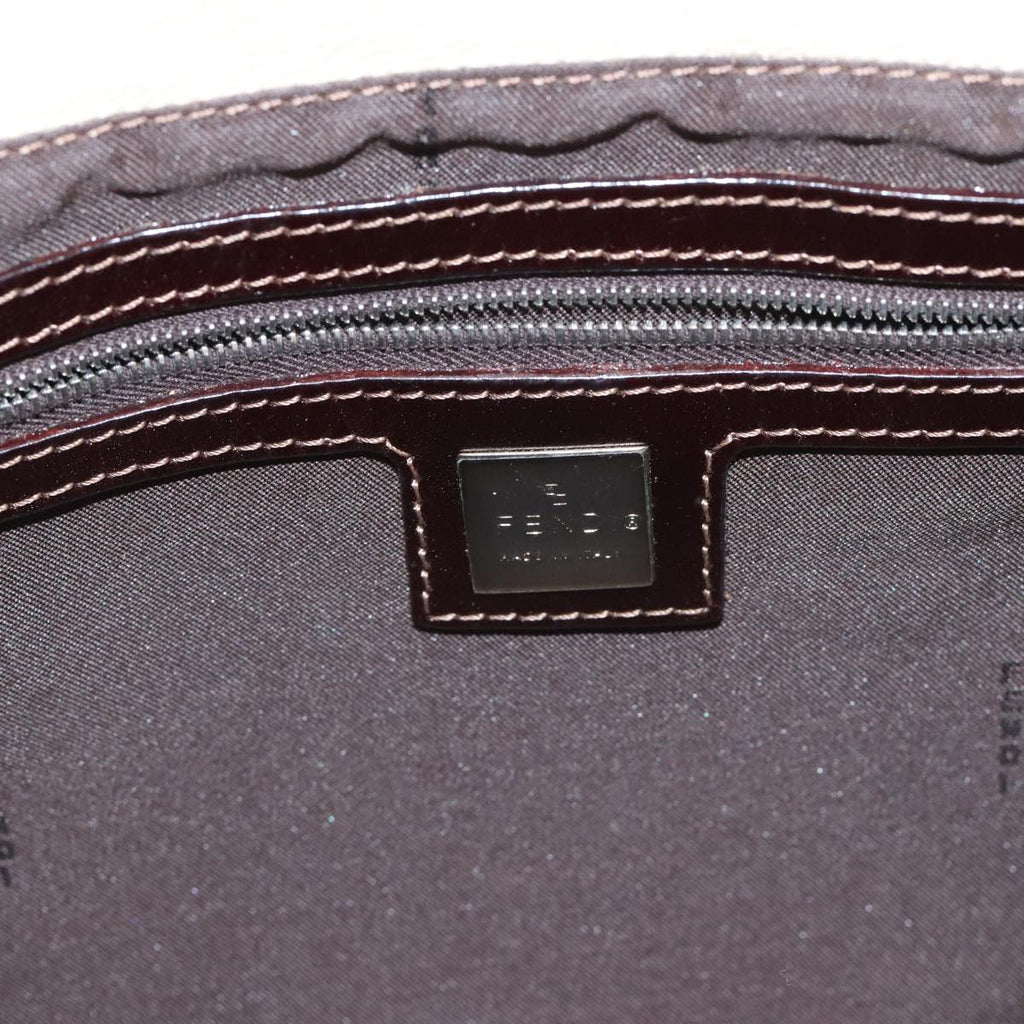 FENDI Zucca Canvas Mamma Baguette Shoulder Bag Beige Silver91229