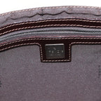 FENDI Zucca Canvas Mamma Baguette Shoulder Bag Beige Silver91229