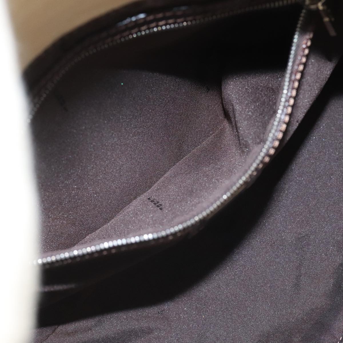 FENDI Zucca Canvas Mamma Baguette Shoulder Bag Beige Silver91229