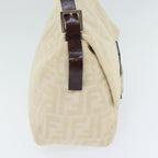 FENDI Zucca Canvas Mamma Baguette Shoulder Bag Beige Silver91229