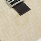 FENDI Zucca Canvas Mamma Baguette Shoulder Bag Beige Silver91229